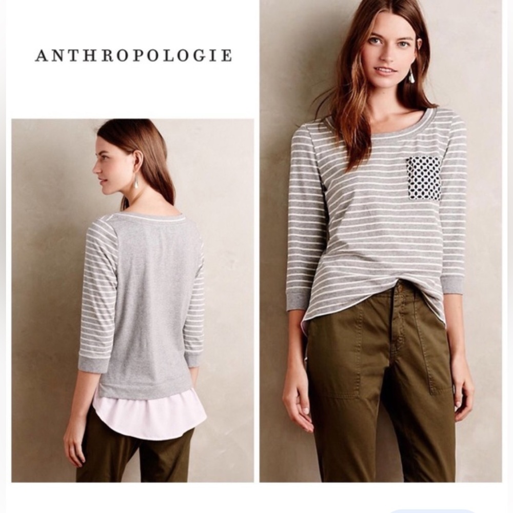 Anthropologie Little Yellow Button Antibes top size S